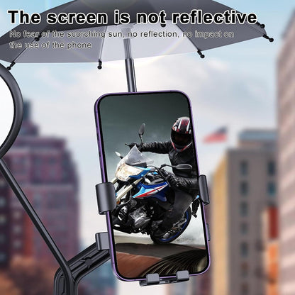 SUPPORTO PER CELLULARE CON OMBRELLO PARASOLE PER MOTO BICI SCOOTER AS-07131