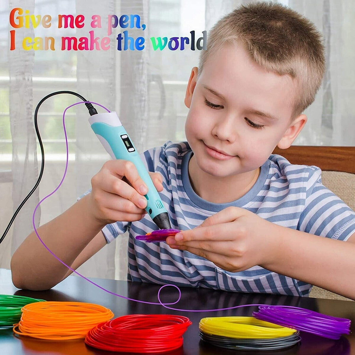 KIT 3 BUSTINE MISTE FILAMENTI PER PENNA 3D PLA DISEGNI RICARICA VARI COLORI