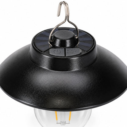 LAMPADA CAMPEGGIO LED RICARICABILE SOLARE CON GANCIO LUCE CALDA 3000K TE-B0627