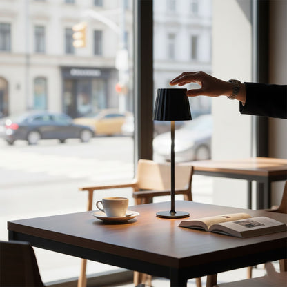 LAMPADA TAVOLO TOUCH LED MODERNA RICARICABILE BAR HOTEL RISTORANTE NERO TD-306