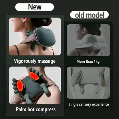 MASSAGGIATORE COLLO E CERVICALE 4D SHIATSU SENZA FILI CON CALORE MODELLO MASSAGGIO DITA