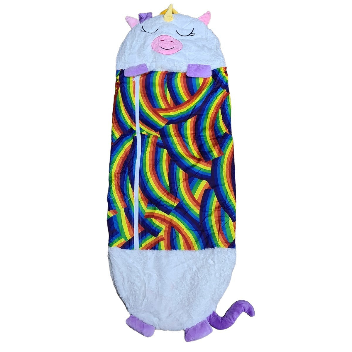 SACCO A PELO BAMBINI CARTONI UNICORNO CUSCINO MORBIDO PIEGHEVOLE