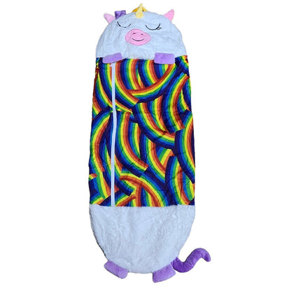 SACCO A PELO BAMBINI CARTONI UNICORNO CUSCINO MORBIDO PIEGHEVOLE