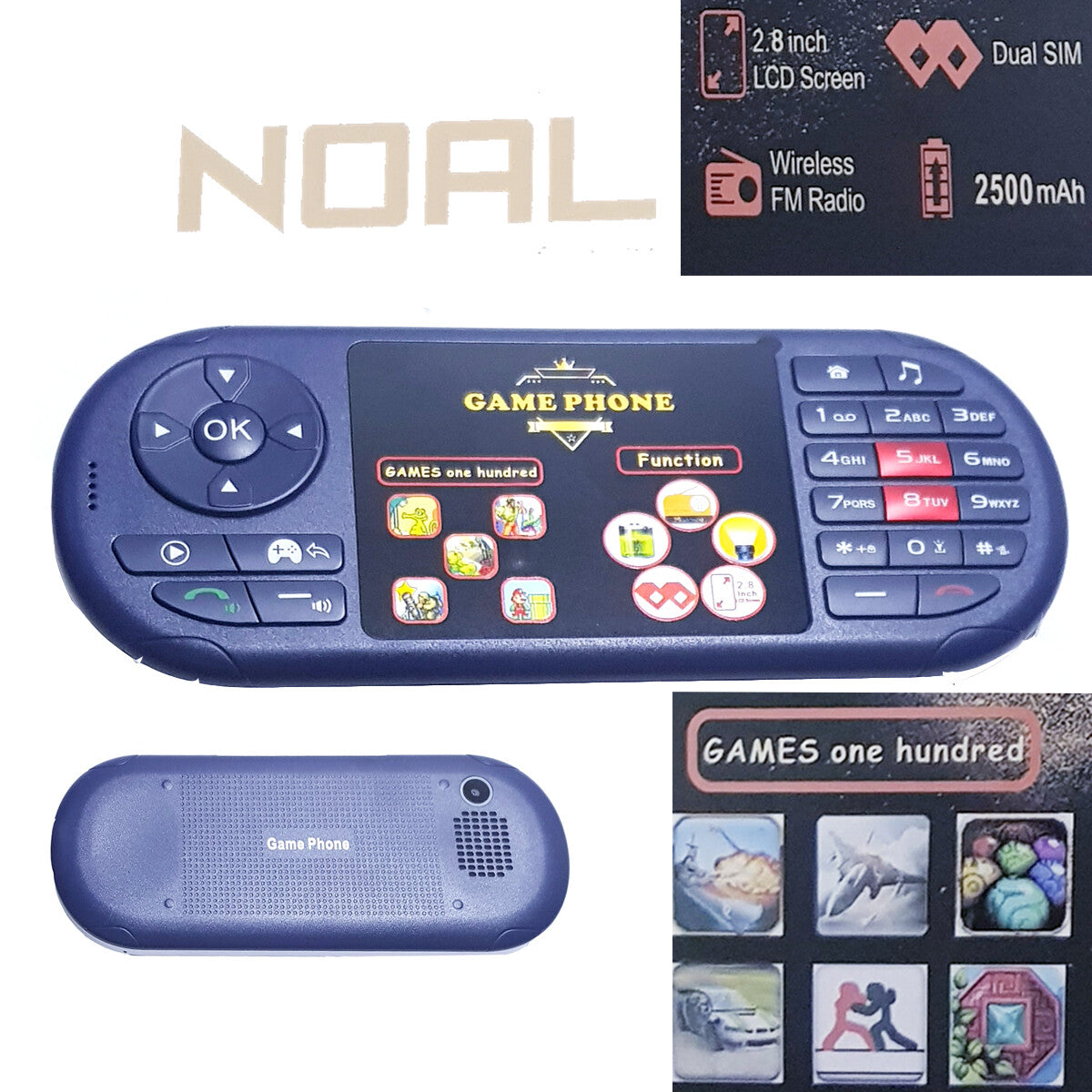 CELLULARE CONSOLE PORTATILE VIDEOGIOCO 100 GIOCHI FOTOCAMERA 2.8" DUAL SIM CARD