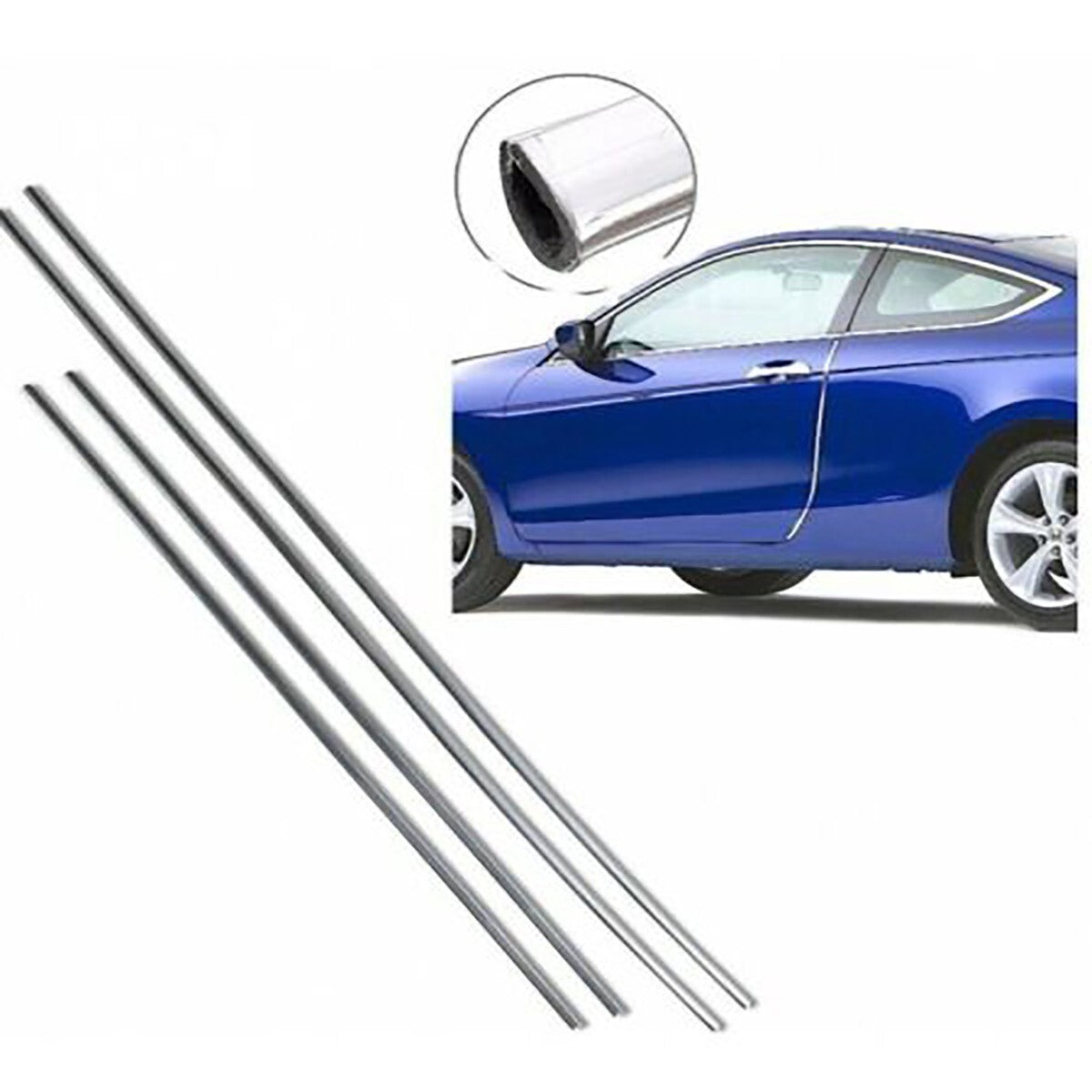 SET 4 SALVAPORTA AUTO CROMATO AD INCASTRO PVC 67CM 87 CM PROTEZIONE PORTIERE