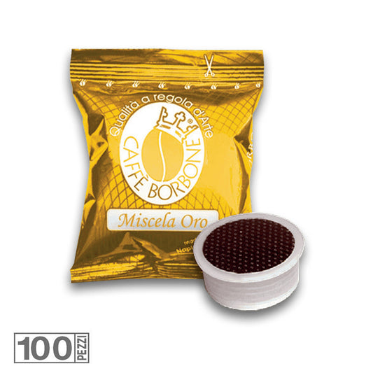 100 CAPSULE CIALDE CAFFE' BORBONE MISCELA ORO COMPATIBILE LAVAZZA ESPRESSO POINT