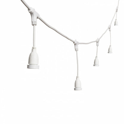 CATENARIA LUCI 10MT 10 PORTALAMPADE E27 BIANCA ALLUNGABILE IP44 INTERNO ESTERNO