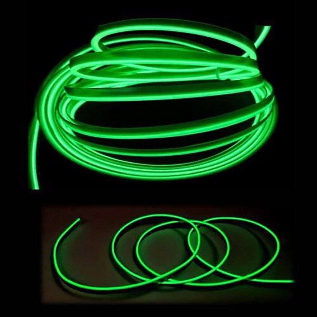 STRISCIA INTERNI LUCE AUTO FIBRA OTTICA 12V DECORAZIONE FILO 3MT VERDE 46