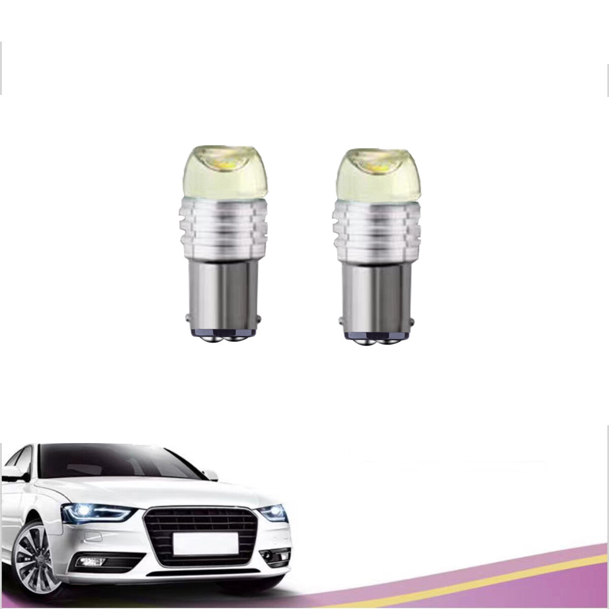 COPPIA LAMPADINE 3 LED SMD 1157 AUTO LUCE AMBRA 1.5W LAMPADINA GIALLA 12V 02748