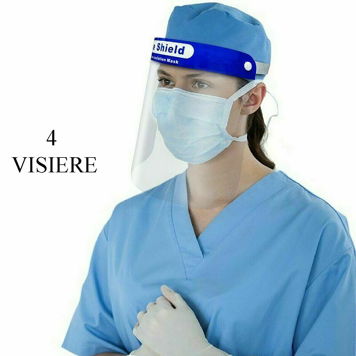VISIERA PROTETTIVA TRASPARENTE INTEGRALE VISO PROTEZIONE PARASCHIZZI DA TESTA