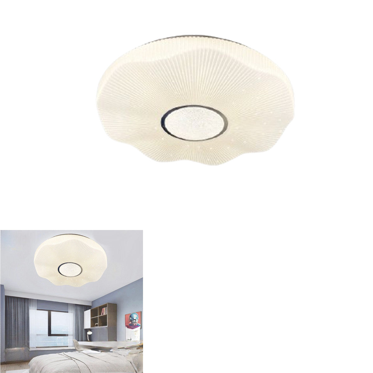PLAFONIERA LED SOFFITTO 32W LUCE FREDDA BORDO ONDULATO CIELO STELLATO BTL-1011