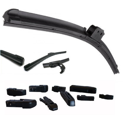 SPAZZOLE TERGICRISTALLI PIOGGIA UNIVERSALE AUTO AERO FLAT 9 ATTACCHI 18" 450 mm