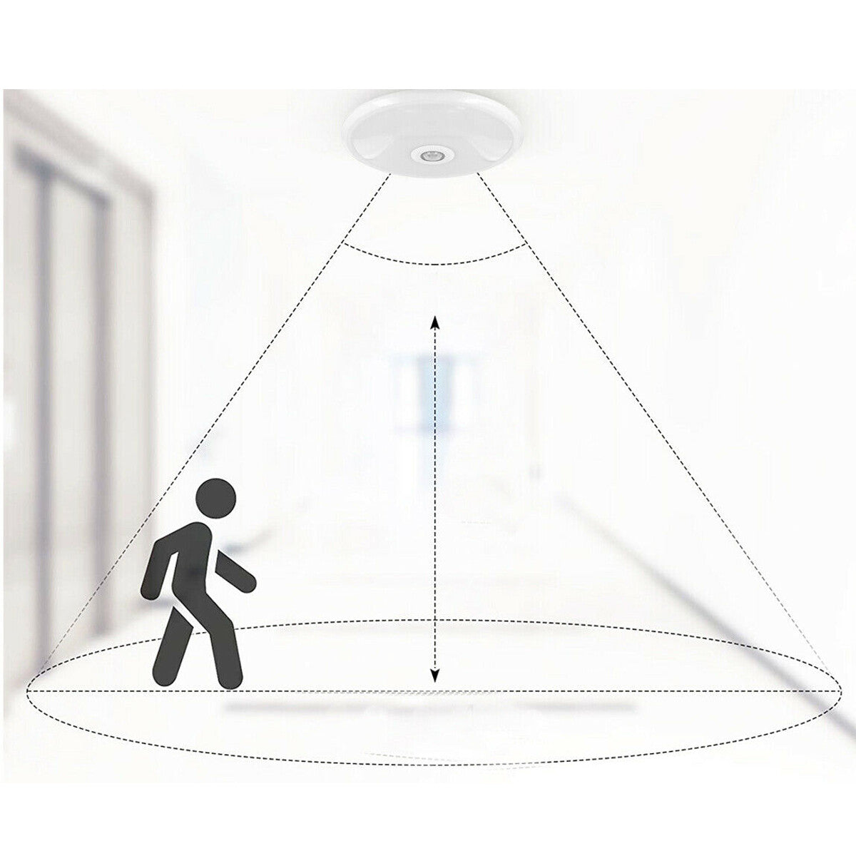PLAFONIERA LED SOFFITTO ROTONDA 15W LUCE FREDDA SENSORE MOVIMENTO INFRAROSSI 174