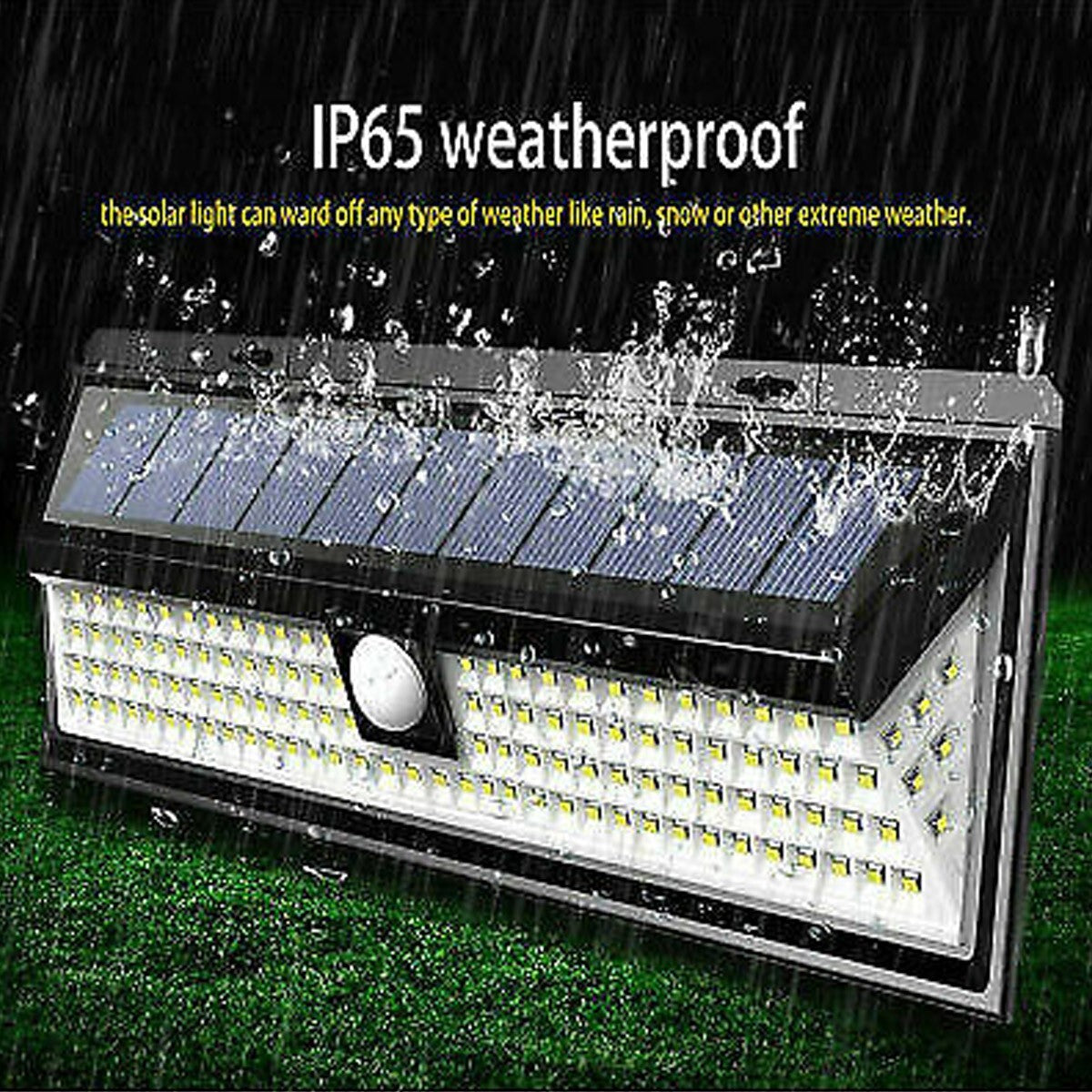 FARETTO SOLARE ESTERNO 190 LED SMD LUCE DI EMERGENZA SENSORE DI MOVIMENTO B0519