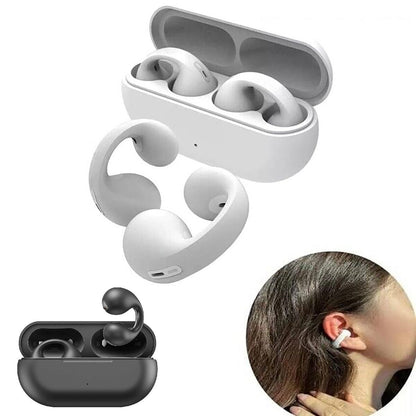 CUFFIE AURICOLARI BLUETOOTH 5.3 TWS ORECCHINO  CLIP CONDUZIONE OSSEA SMATPHONE