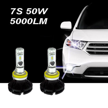 COPPIA LAMPADE FARI RICAMBIO AUTO LED 7S H11 ALTA LUMINOSITA' BIANCO FREDDO 50W