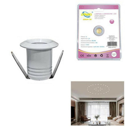 MINI FARETTO LED 1W SOFFITTO TONDO INCASSO MOLLA 2.8CM LED BIANCO FREDDO 6000K