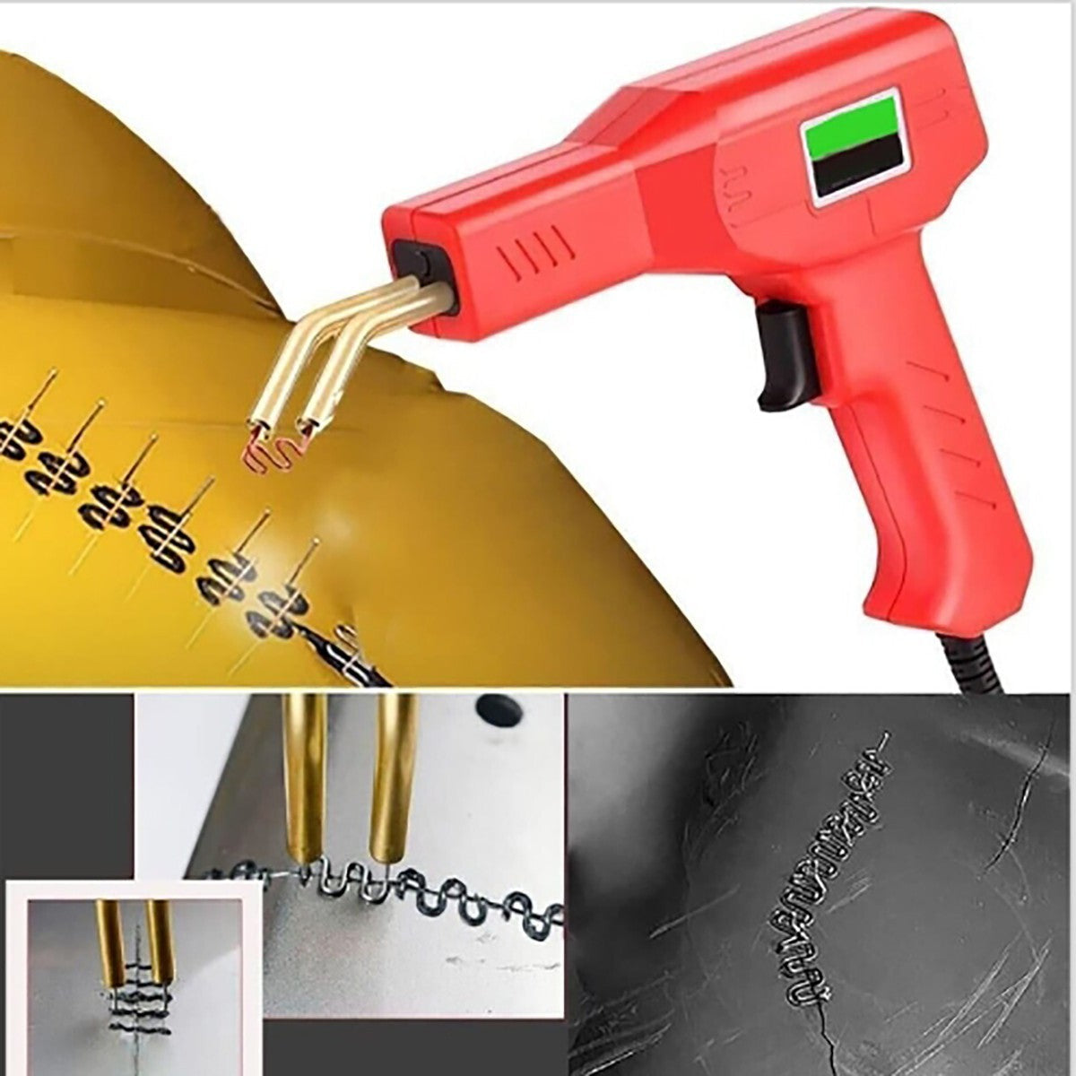 PISTOLA SALDATORE PLASTICA RIPARAZIONE PARAURTI AUTO 100W 4 TIPI DI PUNTE PW80