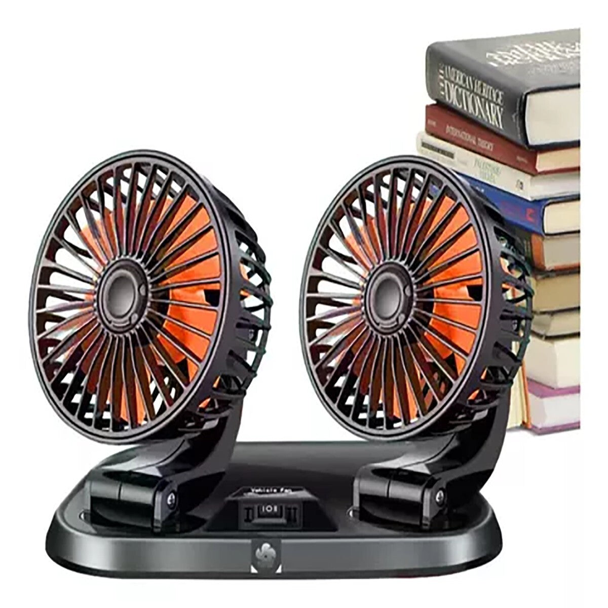 DOPPIO VENTILATORE PER AUTO 12V PORTATILE DA VIAGGIO REGOLABILE ARIA FRESCA