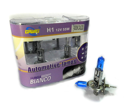 COPPIA FARI LAMPADINE XENO AUTO ATTACCO H1 BIANCO CALDO 4300K ALTA LUMINOSITA