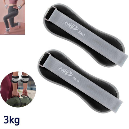 COPPIA PESI SABBIA REGOLABILI SPORT POLSO E CAVIGLIA FITNESS 3 KG NERO 90058*