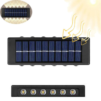 APPLIQUE LAMPADA 12 LED MURO PARETE SOLARE IP65 BIDIREZIONALE GIARDINO TE-B0570