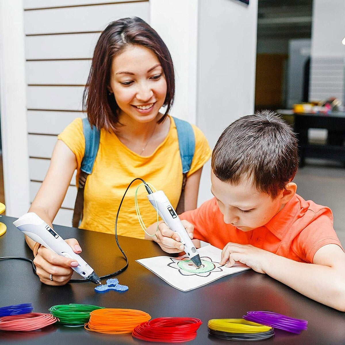 KIT 3 BUSTINE MISTE FILAMENTI PER PENNA 3D PLA DISEGNI RICARICA VARI COLORI