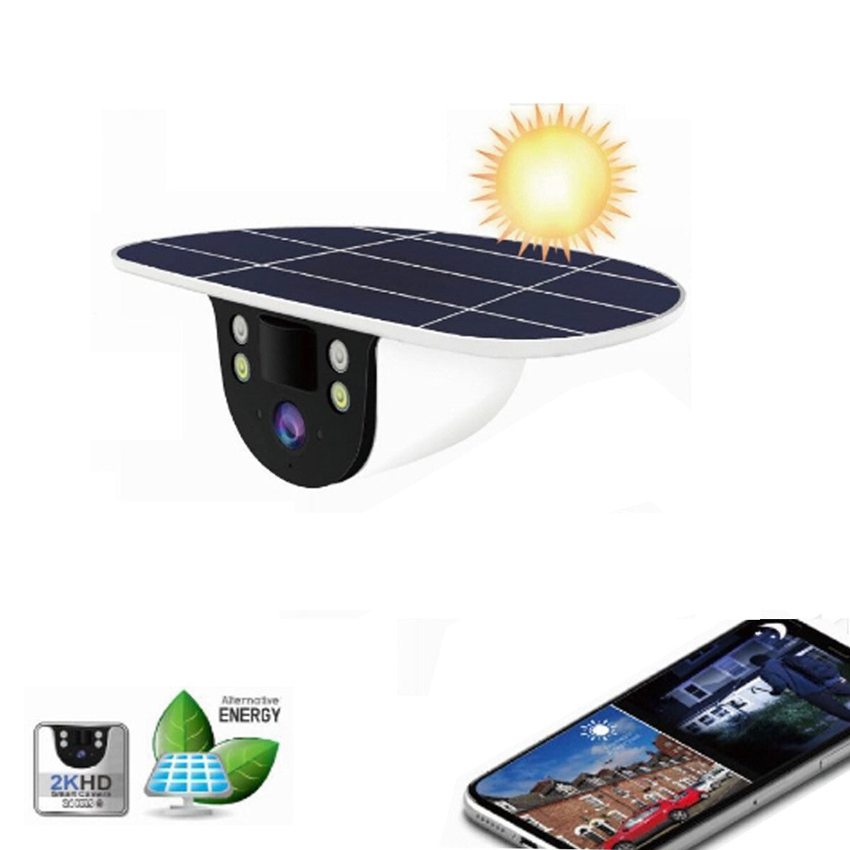 TELECAMERA SORVEGLIANZA IP WIRELESS ESTERNI ENERGIA PANNELLO SOLARE WIFI E-S155