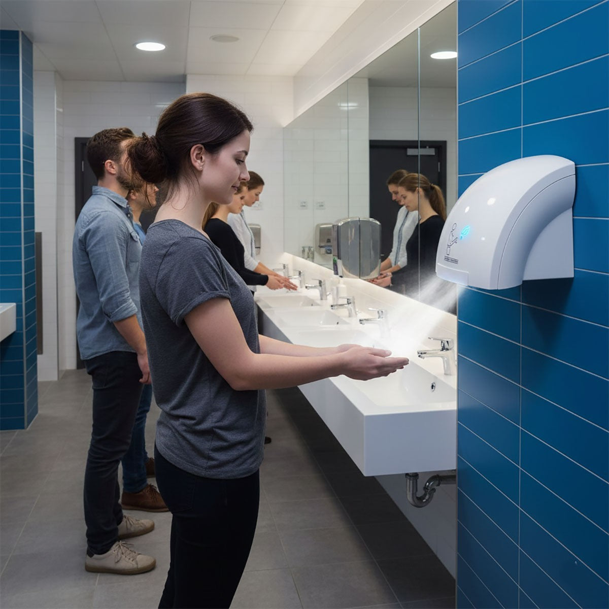 ASCIUGAMANI AUTOMATICO ELETTRICO AD ARIA CALDA FOTOCELLULA PARETE MURO PER HOTEL