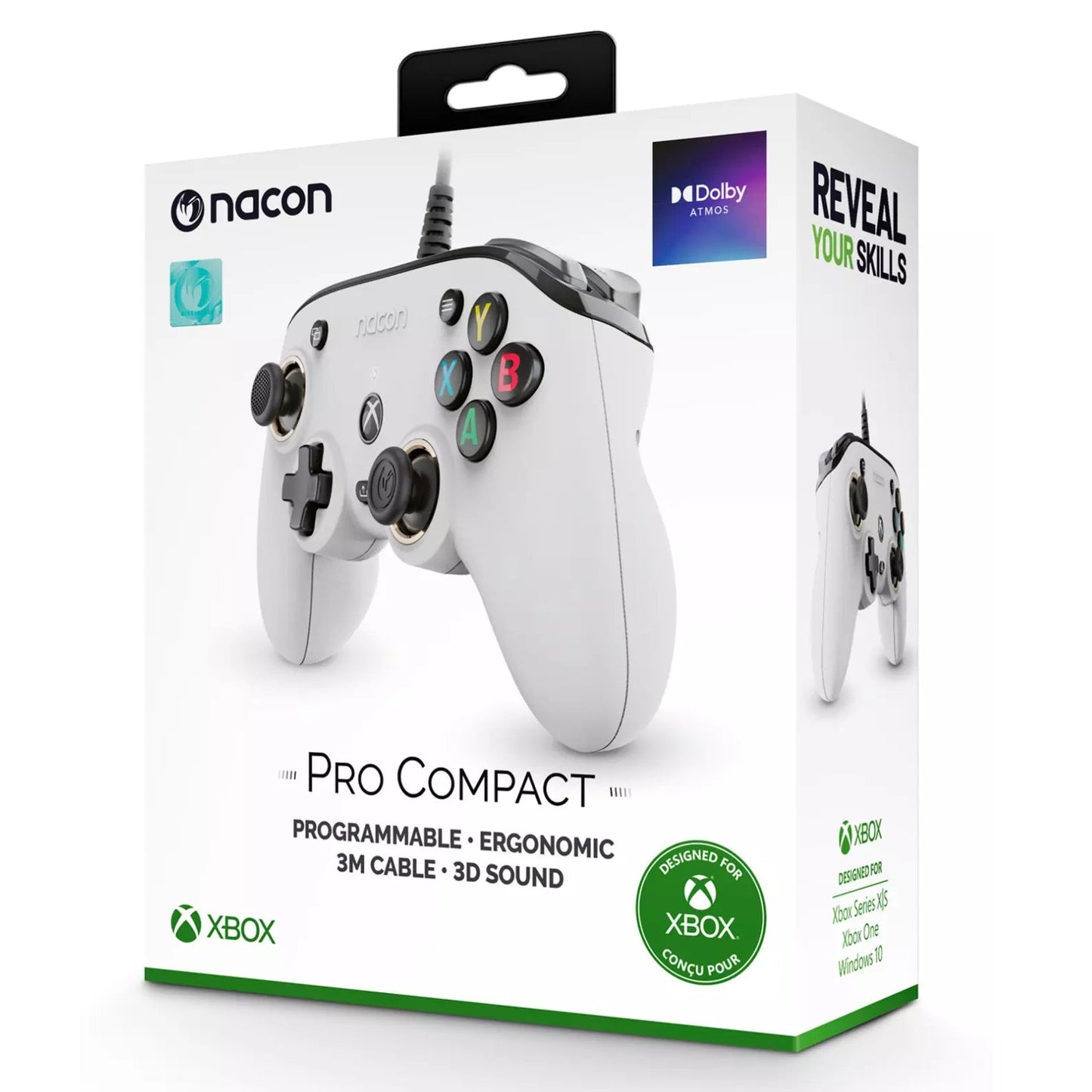 Nacon Pro Compact Controller Xbox Series X|S One PC Programmierbar Sound (Weiß)
