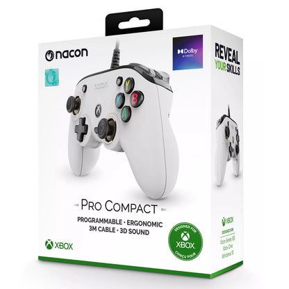 Nacon Pro Compact Controller Xbox Series X|S One PC Programmierbar Sound (Weiß)