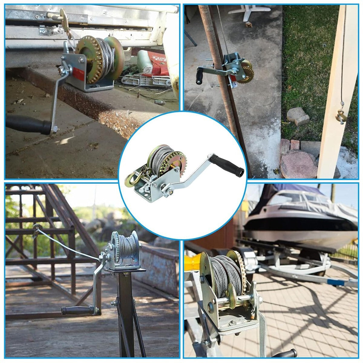 PARANCO MONTACARICHI VERRICELLO GANCIO MANUALE ARGANO 1200 LBS CAVO ACCIAIO