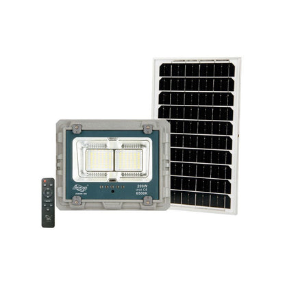 FARO LED CON PANNELLO SOLARE LUCE FREDDA FARETTO LED CASA GIARDINO ESTERNO 200W