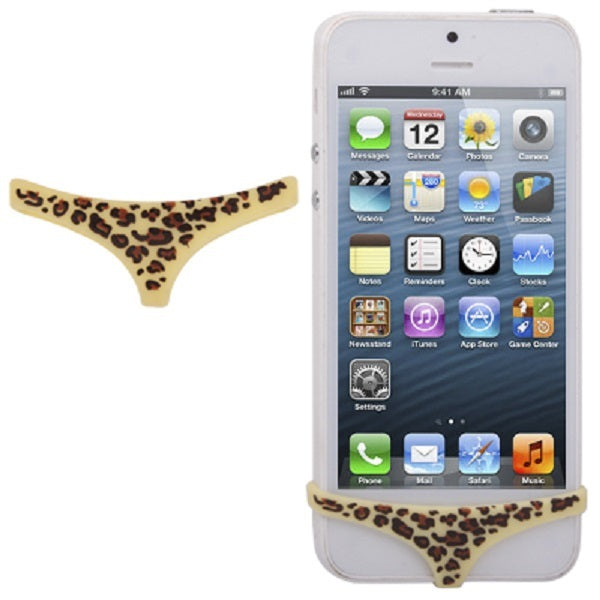 COVER IPHONE 4 4S 5 TASTO SILICONE BIANCHERIA INTIMA SLIP MUTANDINA LEOPARDATA