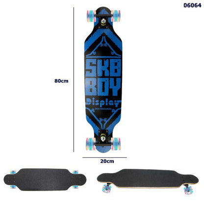 SKATEBOARD SKATE IN LEGNO FANTASIA COLORATO BAMBINI RAGAZZI 80CM 06064