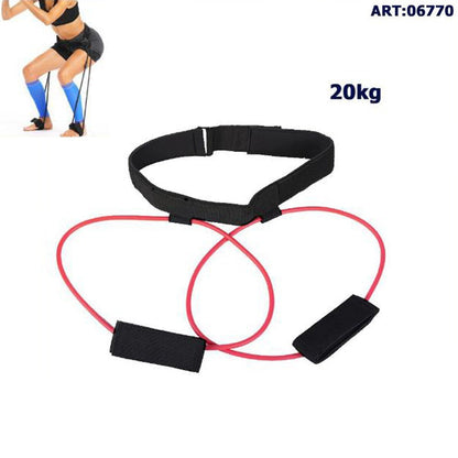 CORDA CON CINTURA VITA BANDA DI RESISTENZA ELASTICO  FITNESS PILATES YOGA 20KG*