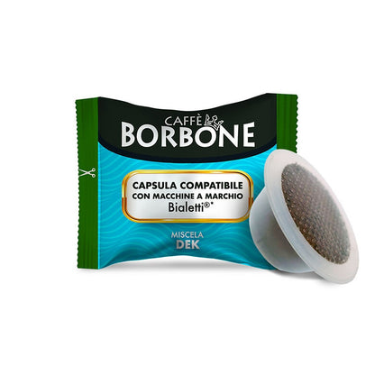 100 CAPSULE CIALDE CAFFÈ BORBONE MISCELA DEK COMPATIBILI MACCHINE MARCA BIALETTI