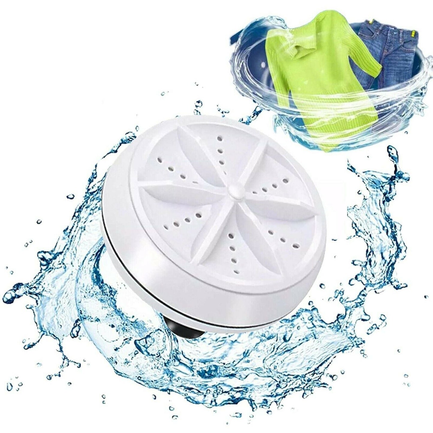 MINI LAVATRICE PORTATILE AD ULTRASUONI USB VESTITI LAVANDERIA CAMPEGGIO CAMPING