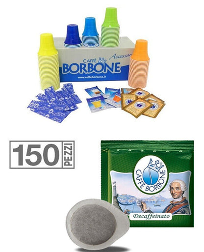 150 CIALDE CAFFE' BORBONE MISCELA DEK VERDE ESE 44 MM CON KIT ACCESSORI GUSTO