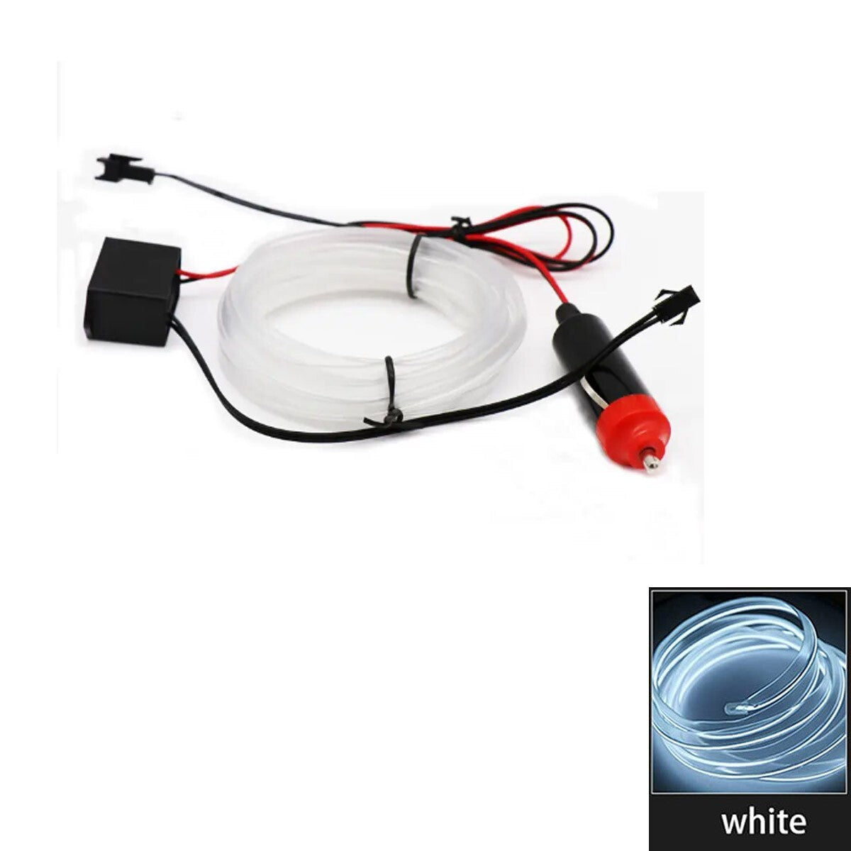 STRISCIA INTERNI LUCE AUTO FIBRA OTTICA 12V DECORAZIONE 5MT BIANCO FREDDO 37