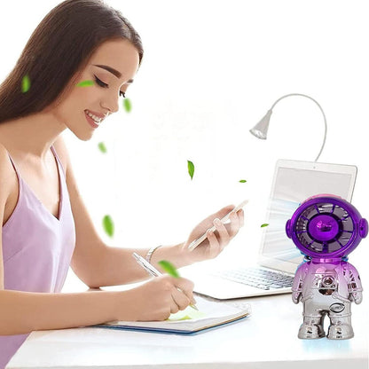 MINI VENTILATORE ASTRONAUTA PORTATILE RICARICABILE USB VIAGGI PICNIC UFFICIO