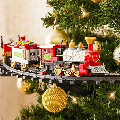 TRENINO ELETTRICO LUCI E SUONI AGGANCIABILE ALL'ALBERO DI NATALE DIAMETRO 89 CM