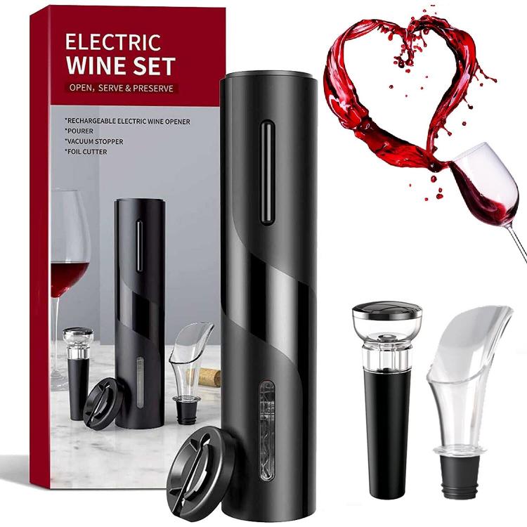Automatic Electric Bottle Opener Corkscrew Pourer Wine Bottle Opener Set