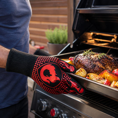 GUANTO BBQ DA FORNO CUCINA PER BARBECUE IGNIFUGO RESISTENTE CALORE FINO A 800°