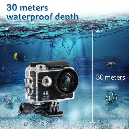 ACTION CAM 4K SPORTS ULTRA HD DV 30 METRI 16 Mp CAMERA FOTOCAMERA WATERPROOF