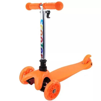 3-Rad-Roller für Jungen/Mädchen, höhenverstellbar, Bremse, Lichter (Orange)