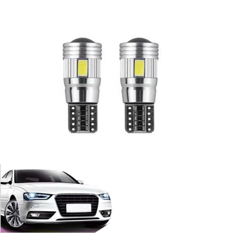 COPPIA LAMPADINE 6 LED SMD T10 5730 AUTO 6000K CANBUS 1.6W LAMPADINA 12V CA02716