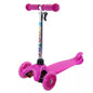 3-Wheel Scooter for Boys/Girls, Adjustable Height, Brake, Lights (Fuchsia)
