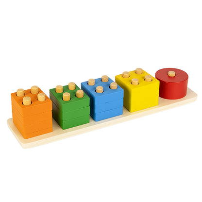 GIOCO EDUCATIVO IN LEGNO FORME GEOMETRICHE COLORATE MONTESSORI BAMBINI 52296A