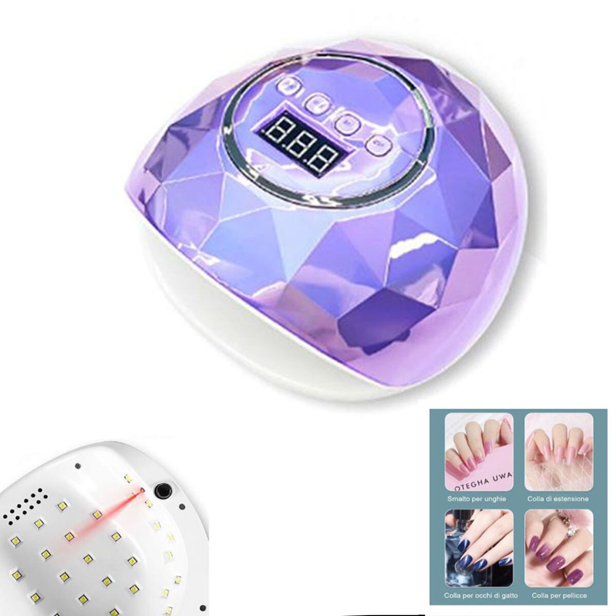 LAMPADA UV CON 39 LED 86W DISPLAY SENSORE UNGHIE RICOSTRUZIONE MANICURE TIMER
